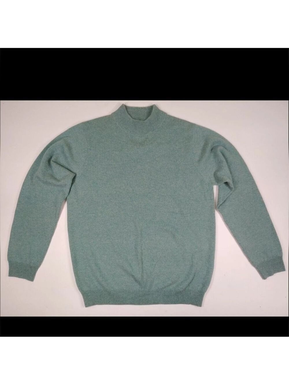 Invisible World Alaska Women's 100% Cashmere Turquoise Mock Neck Sweater Small S
